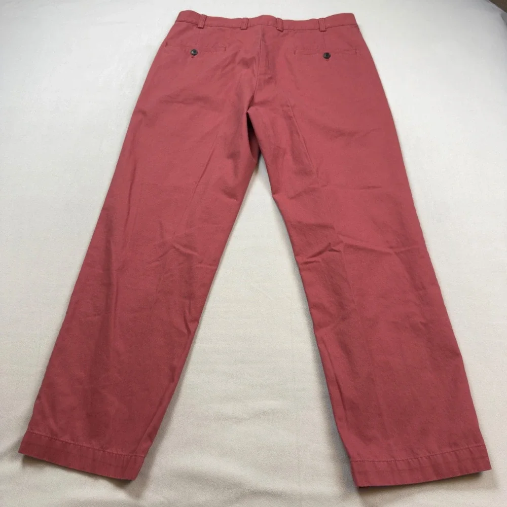 Brooks‎ Brothers 346 Chinos Coral/Salmon Cotton Flat Front Mens Pants 35x30